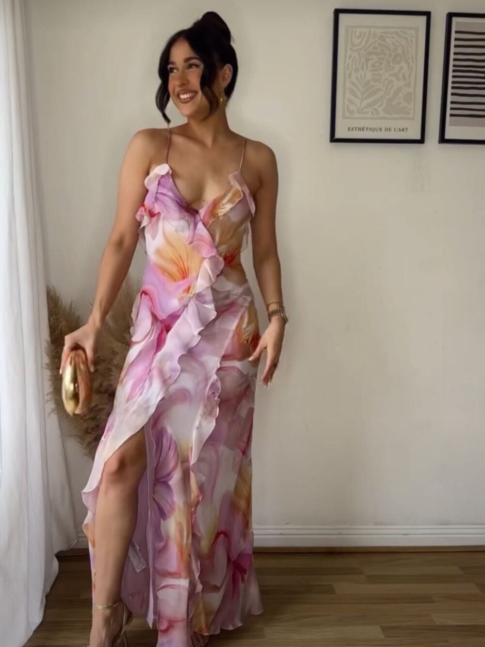 NWOT MANGO Floral ruffles dress